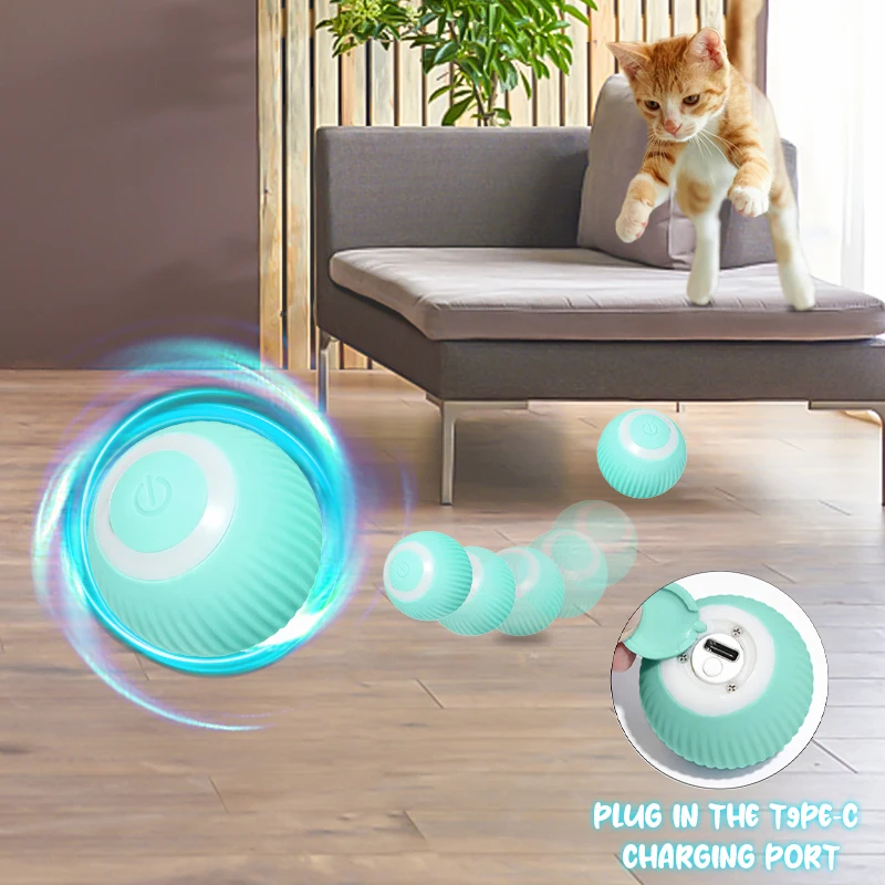 

For Automatic Smart Toys Electric Interactive For Playing Toys Training Self-moving Rolling Cats Cat Toys Cat Indoor Ball Kitten