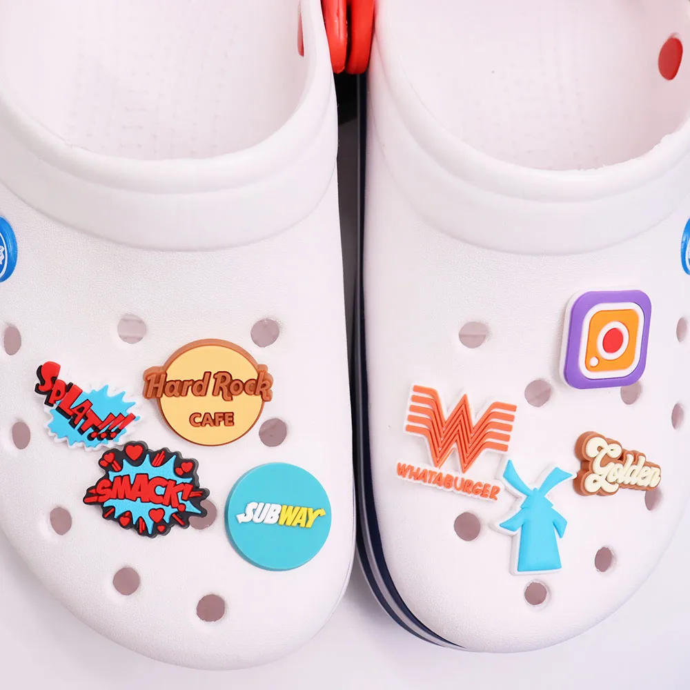 

1Pcs English Letters Subway Figures PVC Shoe Charms Shoes Accessories Shoe Decorations for Croc Jibz Bracelets Kids Party Gift