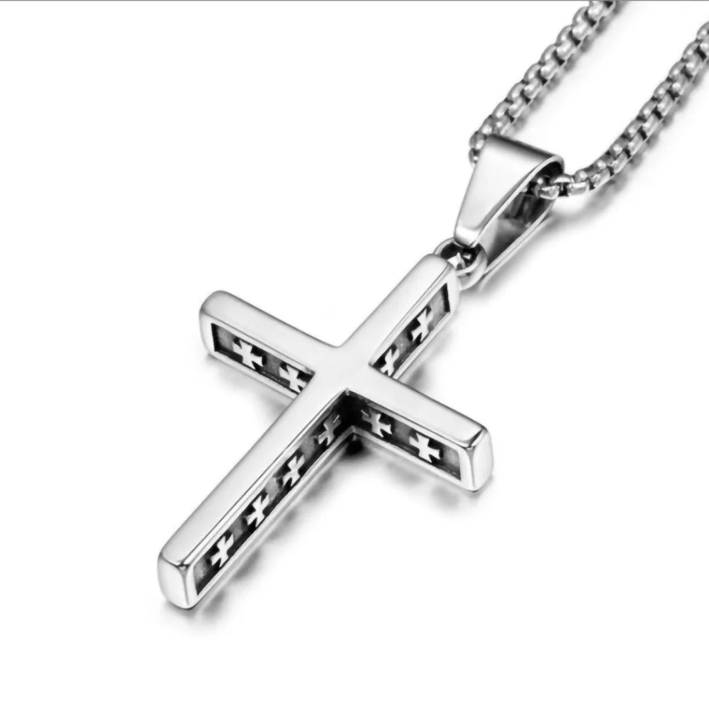 

Vintage Metal Cross Pendant Necklace For Women Summer Accessories Sweater Chain Body Jewelry Gift