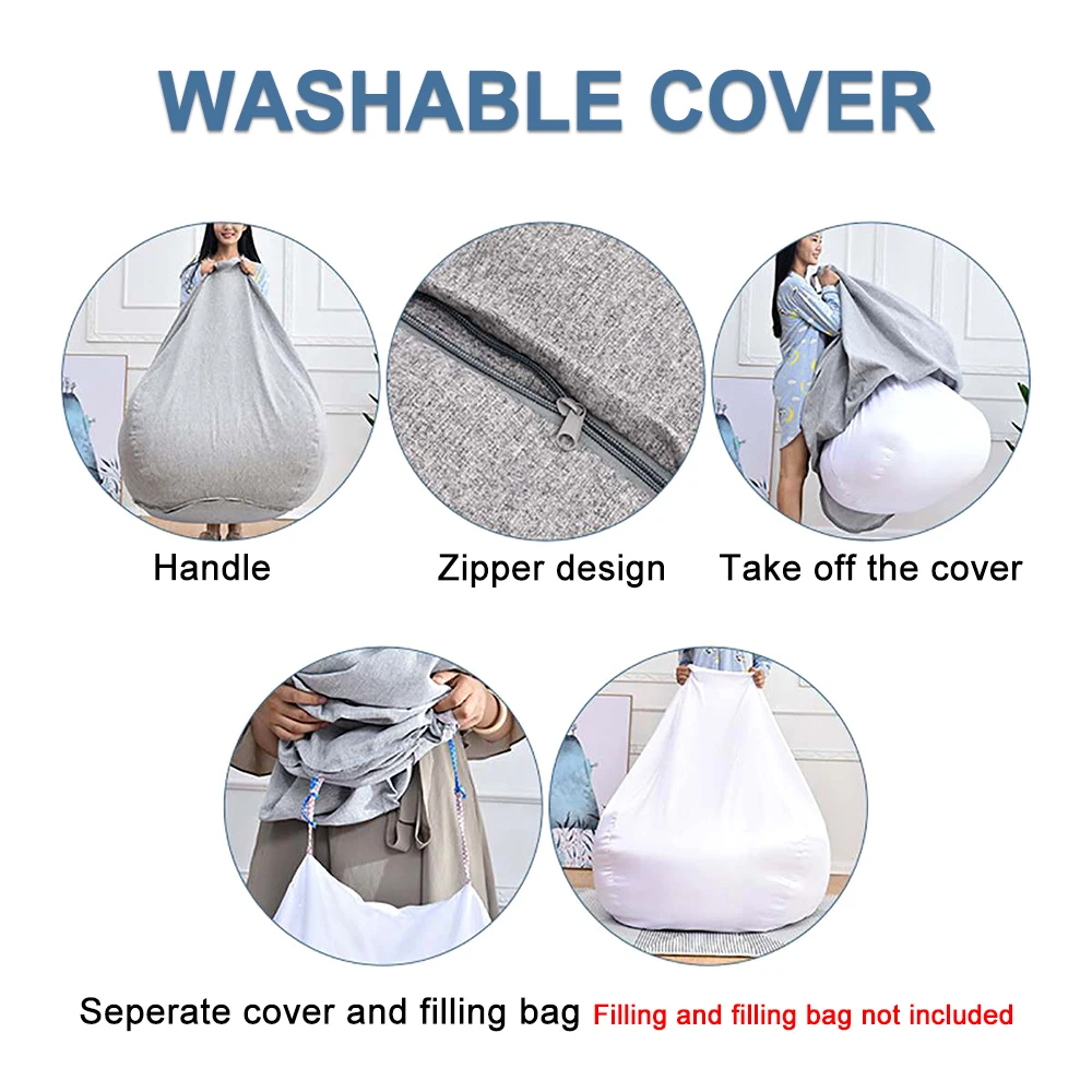 Чехол для дивана однотонные чехлы стульев без наполнителя льняная ткань мешок