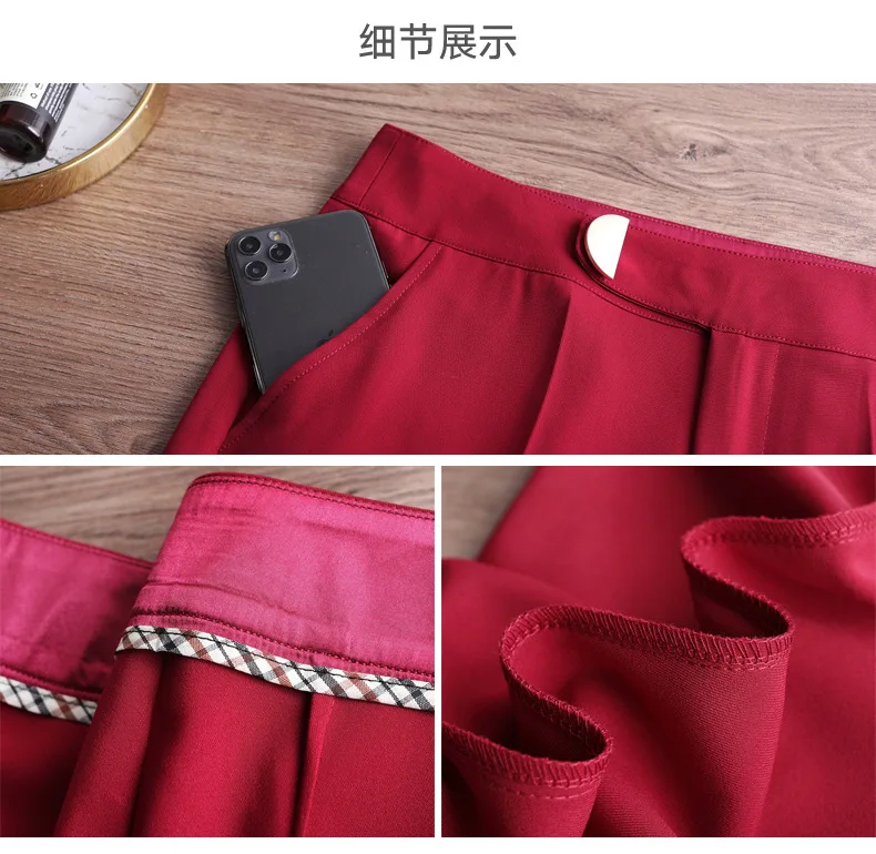 M-6XL Women Wide Leg Pants Spring Summer Office Wear Green Straight Pants Woman Vintage High Waist Female Trousers Mujer