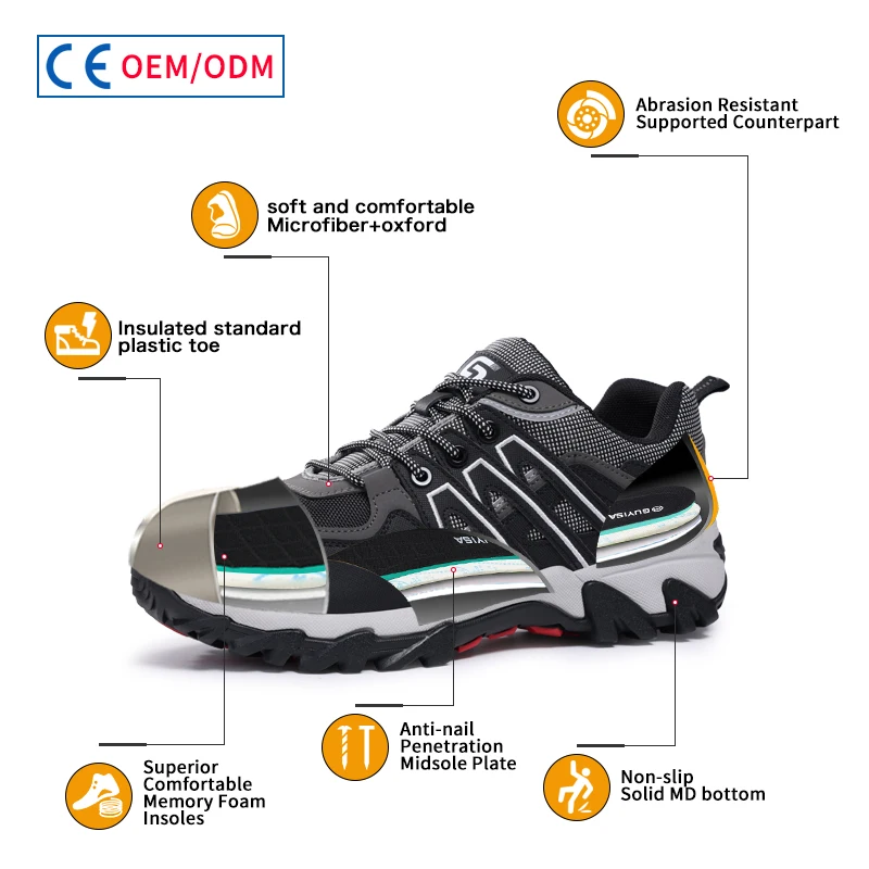 Рабочие ботинки GUYISA защитная обувь изоляция 10 кВ стальной носок размер 37-45 черный