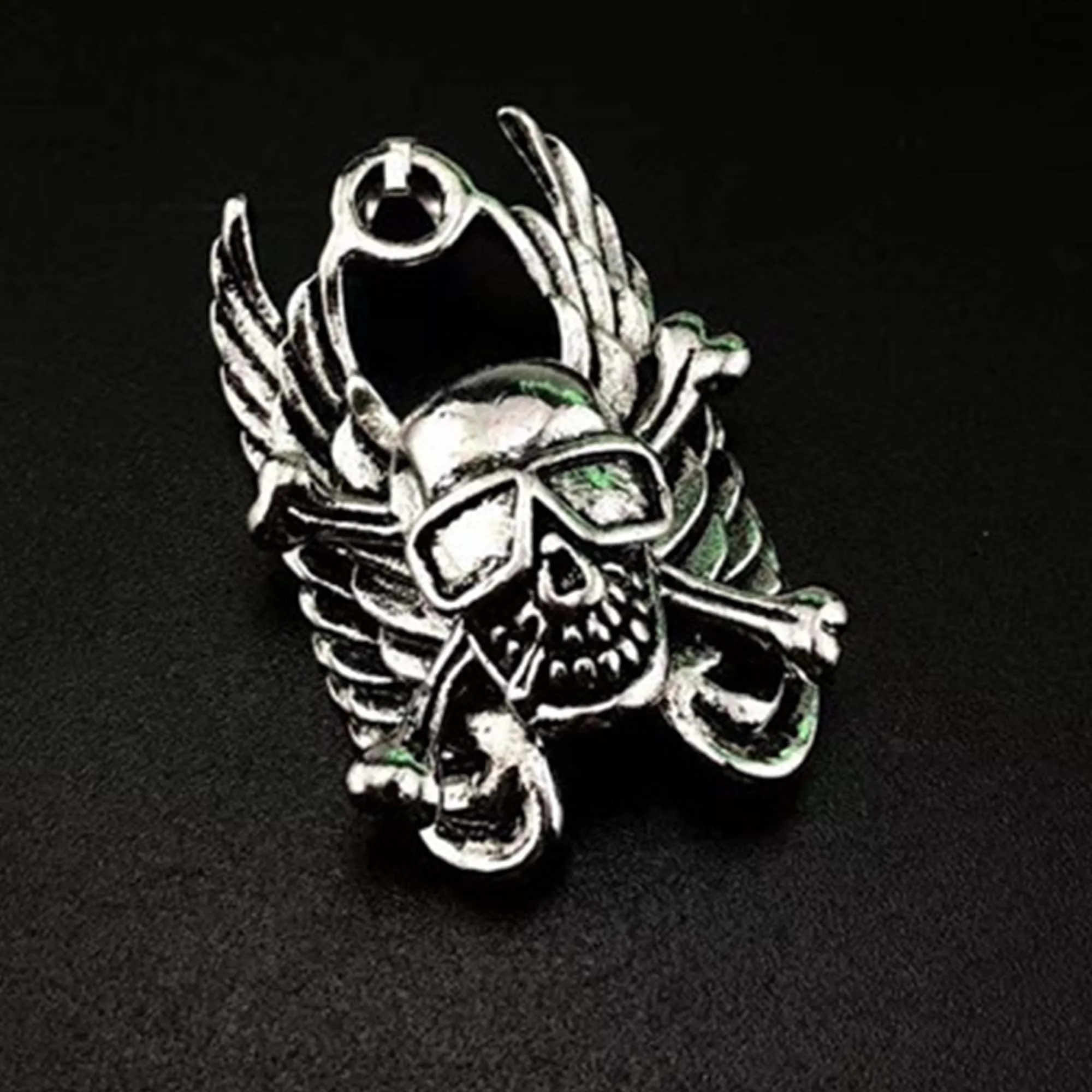 1PCS-10PCS/Lot 40x25mm Silver Punk Wings Skull Pendant DIY Men and Women Necklace Bracelet Keychain Jewelry Charm Accessories