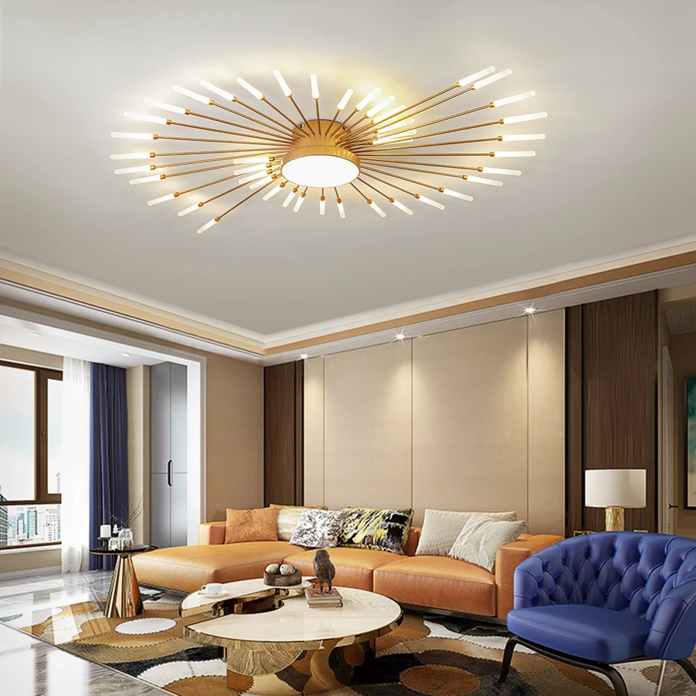 Led Firework Chandelier For Living Room Bedroom Modern Ceiling Chandelier Dining Room Hanging Lamp Home Decor Creative Fixtures