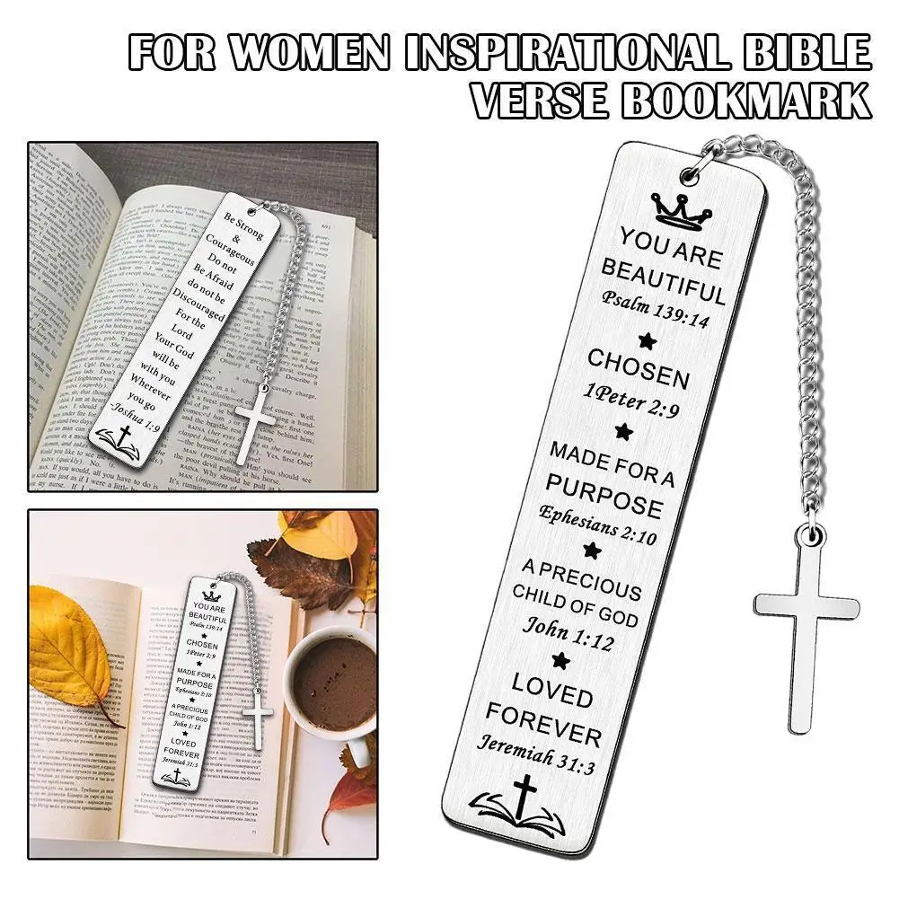 

Christian Bookmarks Gifts Steel Bookmark For Women Inspirational Bible Verse Bookmark For Books Stationery For Kids Student O8r4