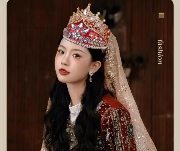 Женская тяжелая промышленная Великолепная танцевальная шапка с инкрустацией