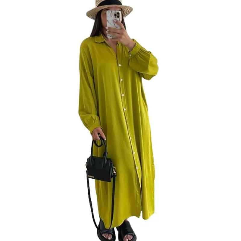 

Casual Long Sleeve Shirt Dress New Dashiki Retro African Dresses For Women Loose Cardigan Jacket Ankara Robes Autumn Vestidos