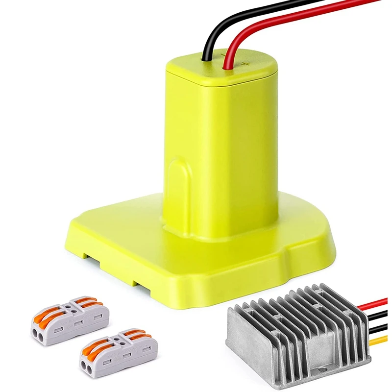 

For Power Wheels Adaptor For Ryobi 18V DIY With Step Down 8-40V To 12V 6A 72W DC Power Converter & 2 Push-Type Wire Terminal