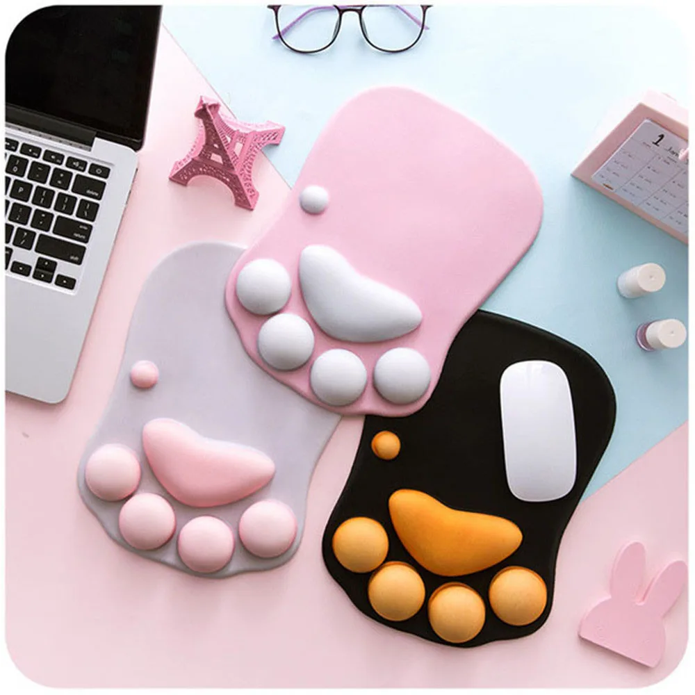 

Cute Cat Paw Mouse Pad Nonslip Silicone Mice Mat Table Mat Laptop Game Computer Keyboard Desk Set Gaming Desk Pad