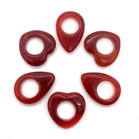 2pcspack 25mm 20x30mm natural red agate stone pendants semi precious heart shape diy for making necklace love jewelry beads