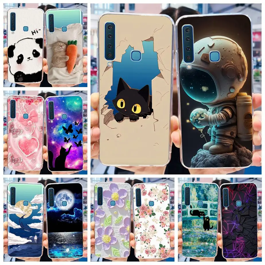 Чехол для Samsung Galaxy A9 2018 задняя крышка с милым рисунком прозрачный силиконовый