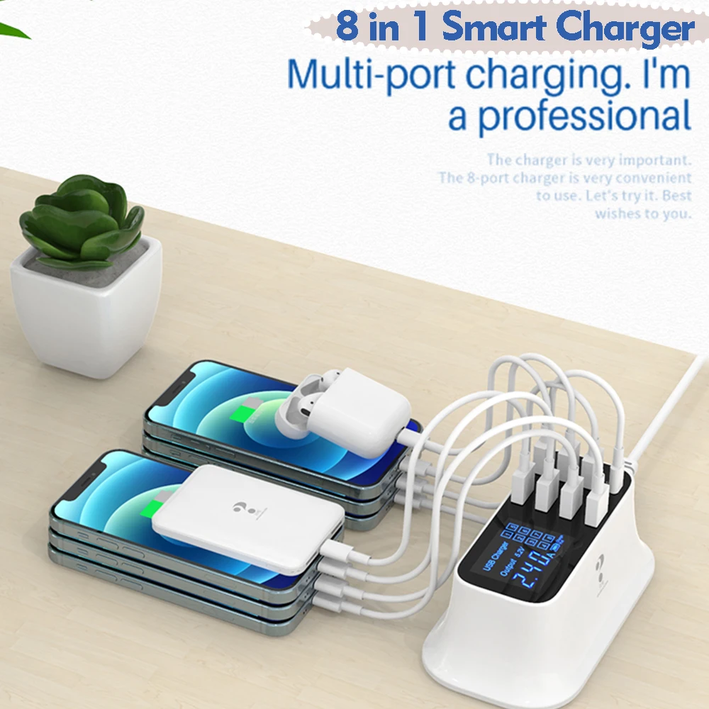USB C Charger 75W QC3.0 Quick Charge station PD 20W Fast Charging for iphone pro.13 MAX 12 11 Xiaomi Huawei Samsung USB Charger