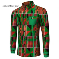 men long sleeve shirt bazin riche traditional african clothing cotton print dashiki tops african clothes causal shirts wyn818