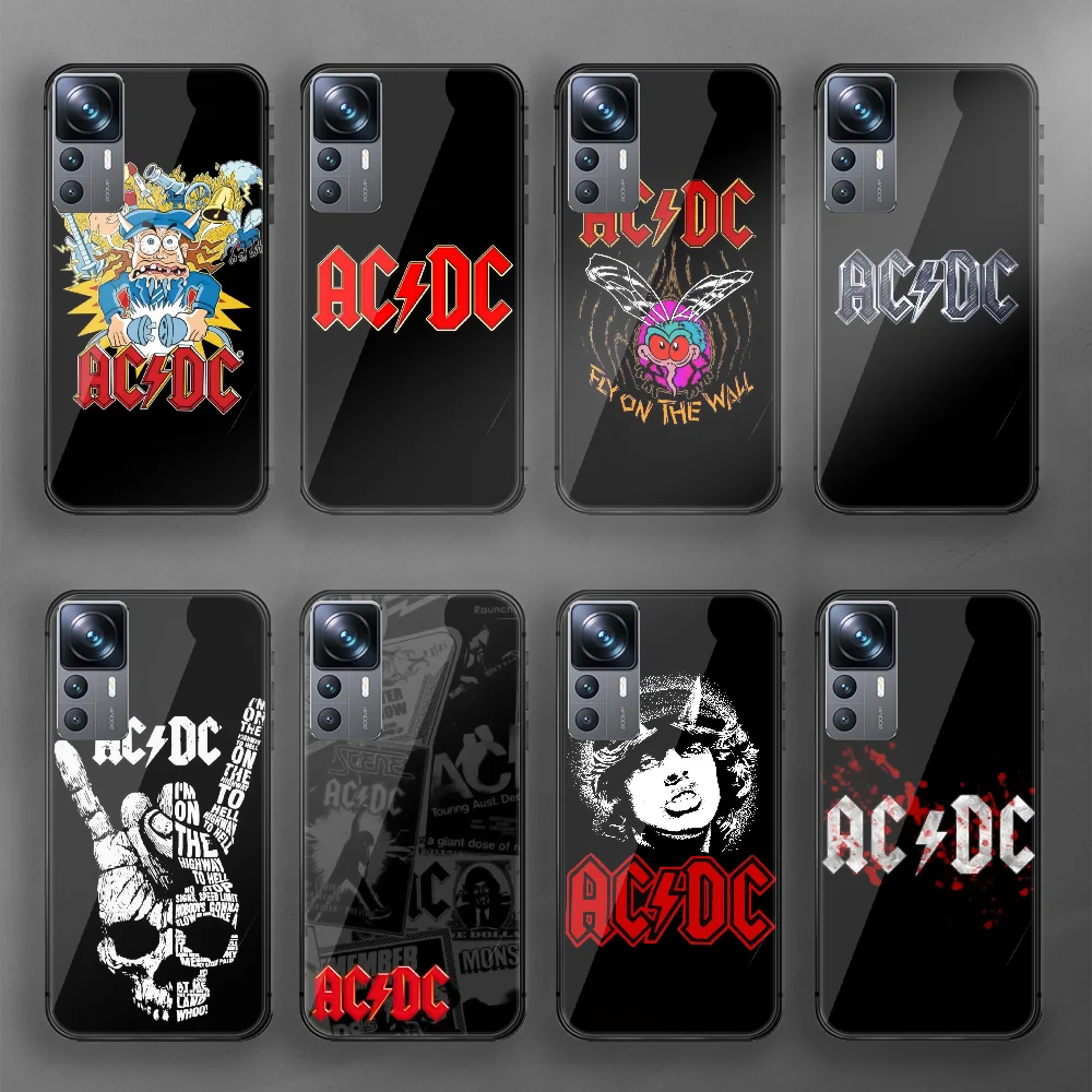 

AC DC Band Poster Music Tempered Glass Phone Case Cover For Xiaomi Mi Poco X F 11 12 13 T 3 4 GT Pro Lite Ultra 5G