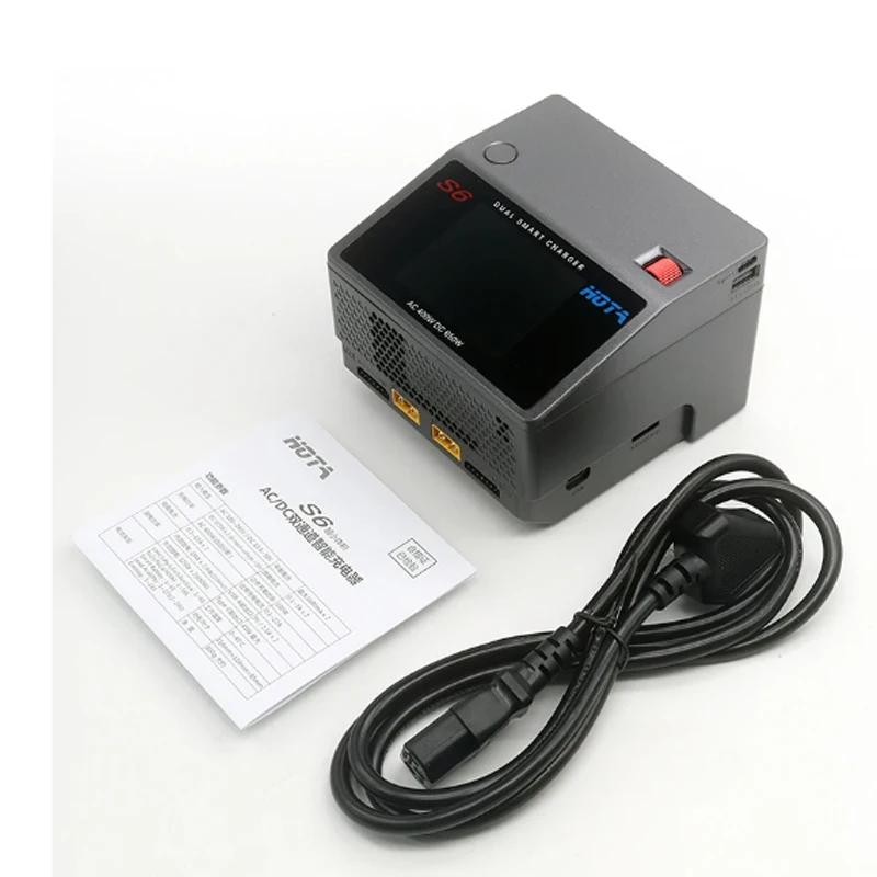 HOTA S6 AC400W DC650W 15A умное маленькое двухканальное зарядное устройство для