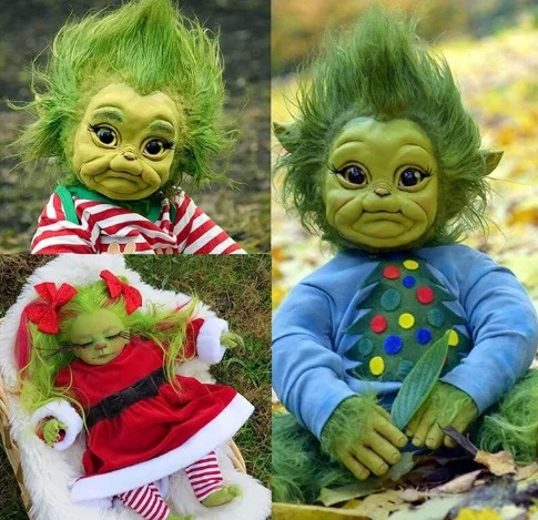 

Плюшевая кукла-эльф Grinch, Рождественская Кукла-журавль, рождественский подарок, кукла-Рысь с зелеными волосами, детская игрушка, милая кукла,...