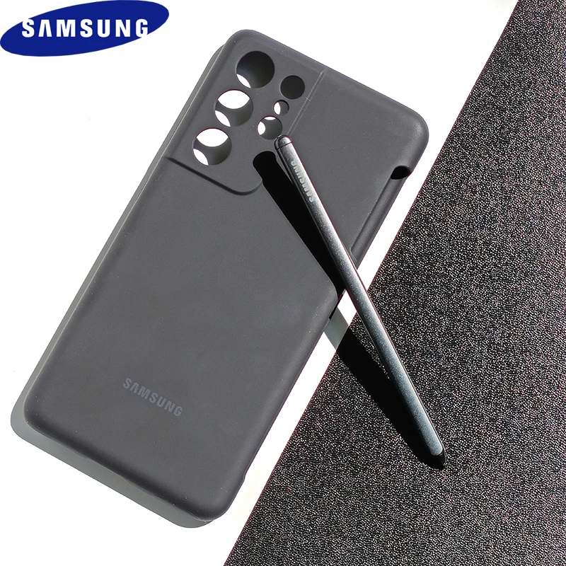 

Silicone Case For Samsung Galaxy S21 Ultra 5G Full Protective Back Cover With S Pen Slot For S21Ultra Stylus Touch Screen Pencil