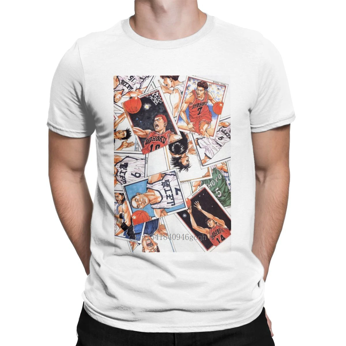 

Slam Dunk Anime T-Shirts Men Japan Takehiko Inoue Vintage 100% Cotton Tees Round Neck Short Sleeve T Shirts Gift Idea Clothes