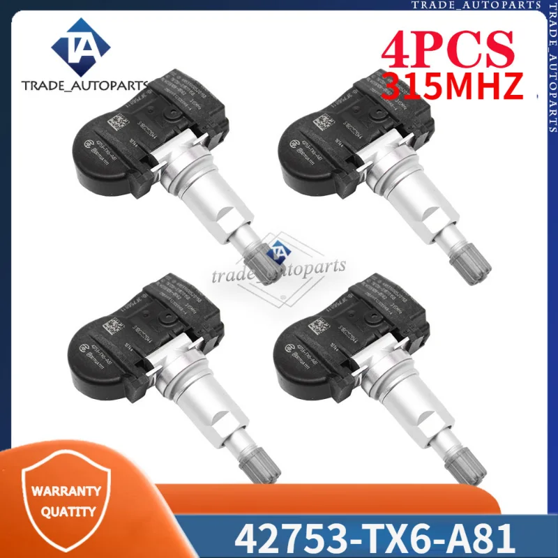 4 шт., датчик давления в шинах Acura ILX 2012-2015, 42753-TX6-A81 315 МГц, система контроля давления в шинах TPMS 42753-TX6A-811-M1