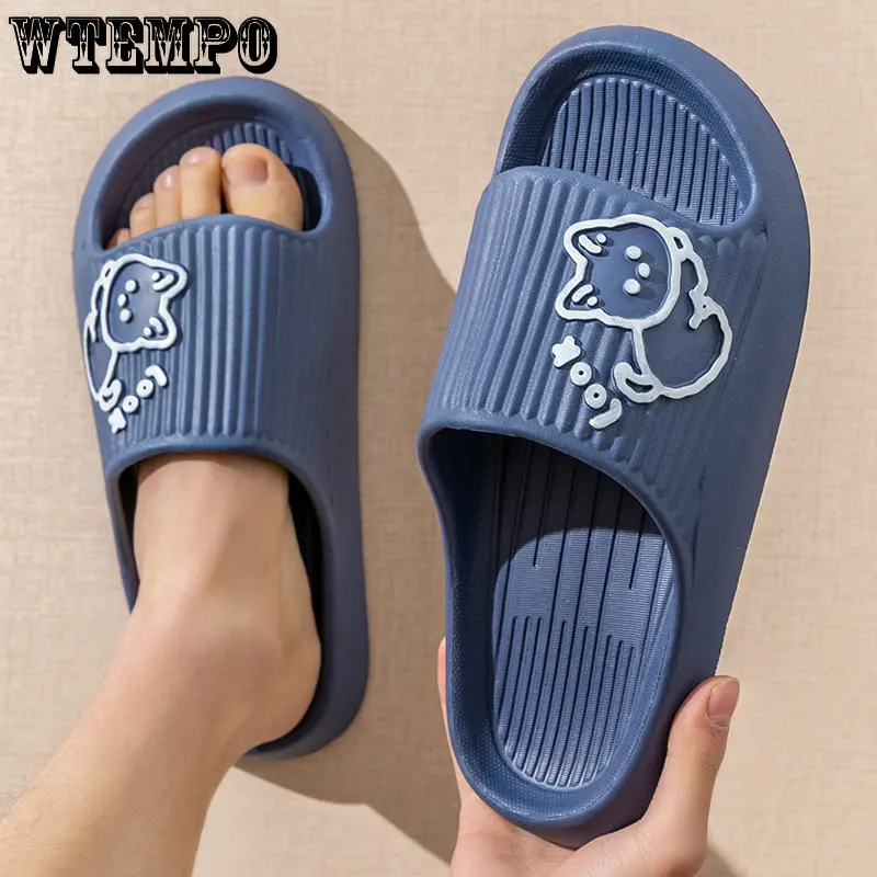 WTEMPO Summer Slippers Bathroom Platform Non-Slip Home Cartoon Flip Flops Beach Women Sandals Slides Indoor Outdoor Dropshipping