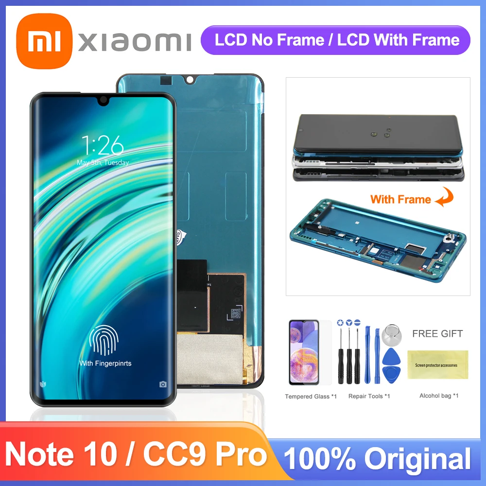 

6.47'' Original CC9 Pro Display Screen, for Xiaomi Mi Note 10 / Note 10 Pro M1910F4G Lcd Display Touch Screen Digitizer Assembly