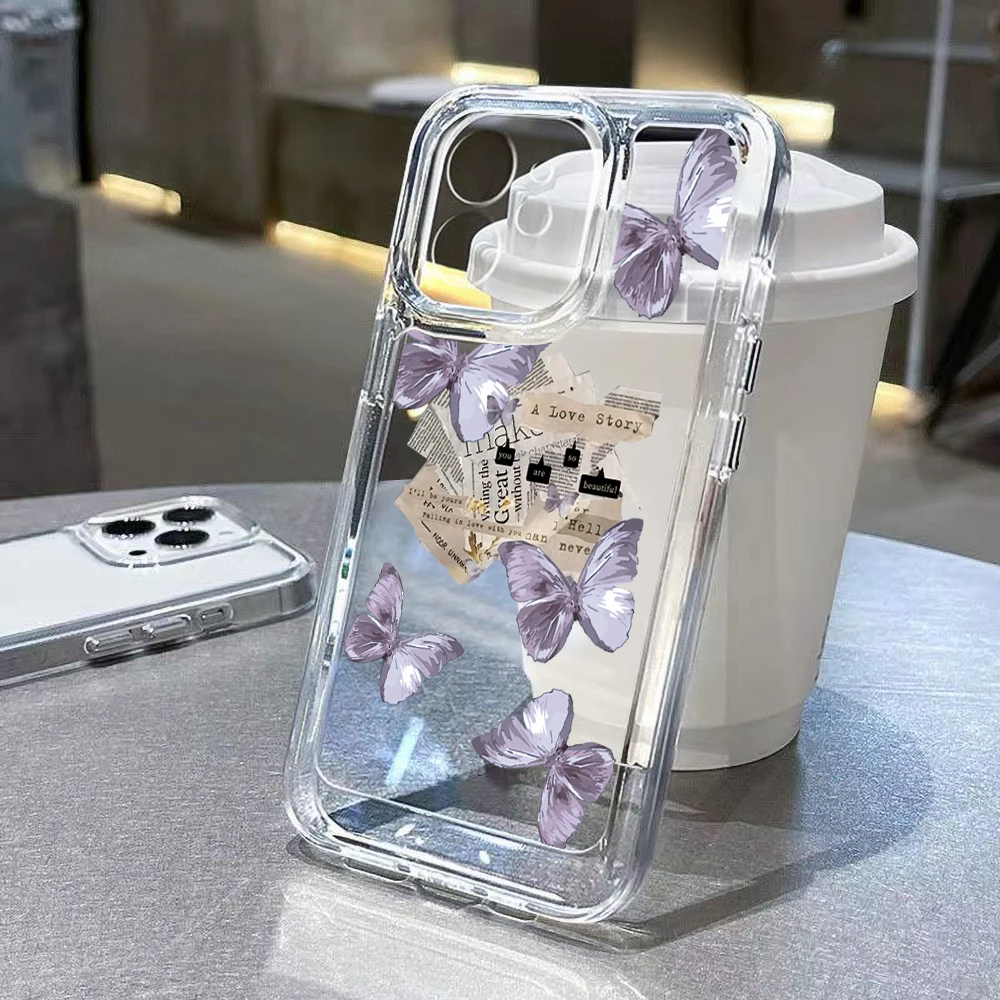 

Butterfly Clear Case For Iphone 12 Pro Max X XR XS Max 11 14 13 Pro Max 14 7 8 Plus SE 2020 Shockproof Soft Iphone11 Phone Funda