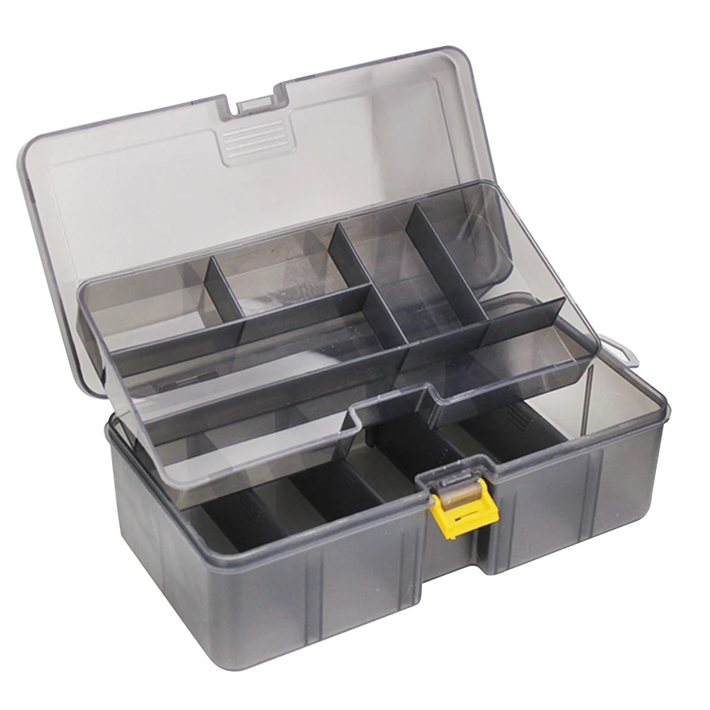 

Supplies Outdoor Fishing Tackle Box Multifunctional Double Layer Storage Bait Lures Container Accessories Waterproof Compartment