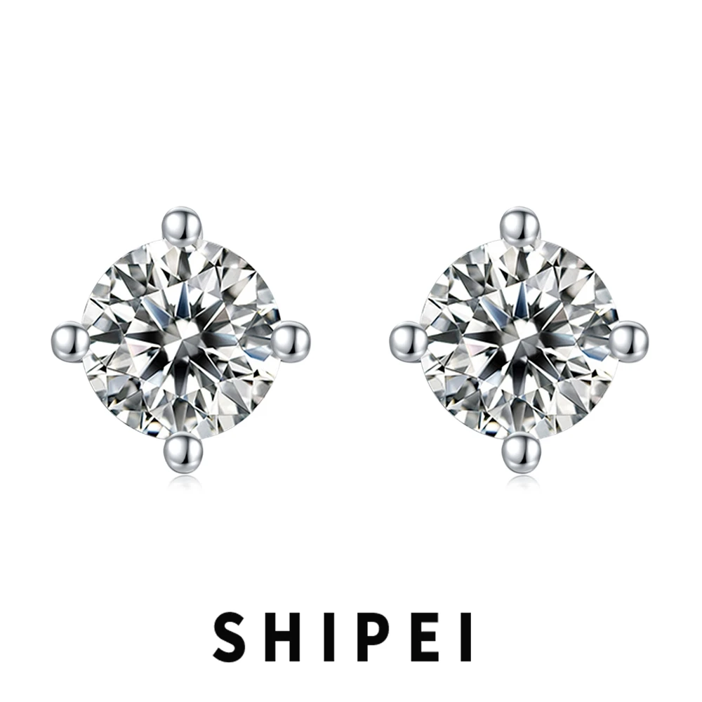 

Серьги-гвоздики с муассанитом, 5 мм, серебро 100% пробы