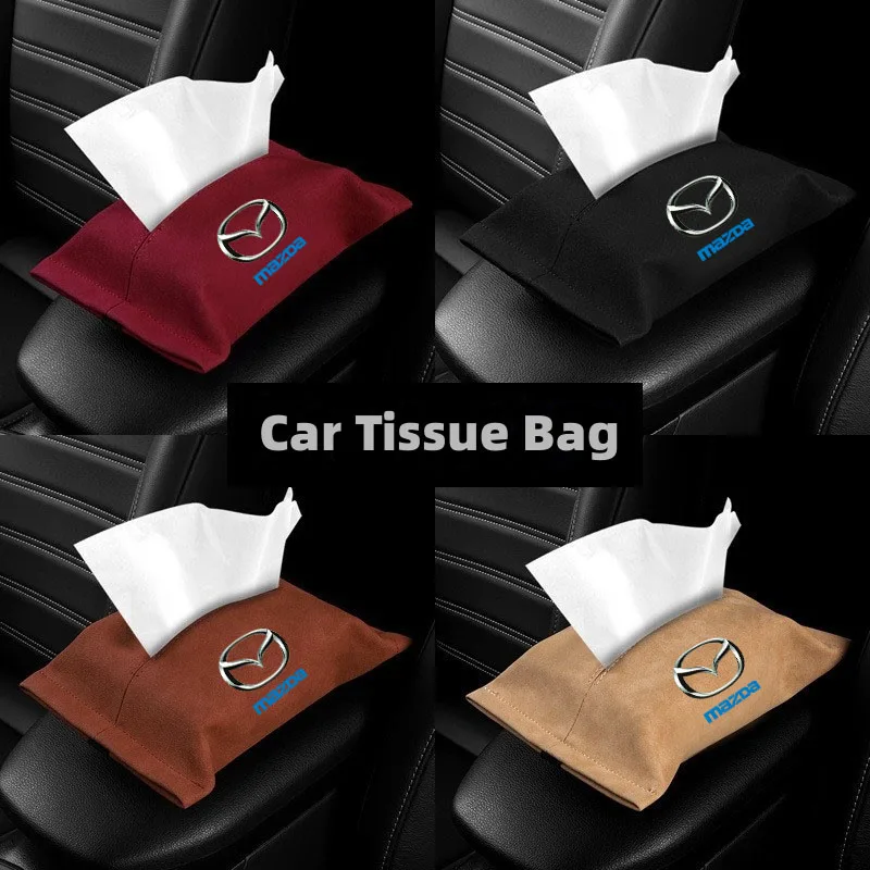 

Chamois Car Tissue Bag Box Seat Back Hanging Storage For Mazda 3 bk bl bj bn 323 Axela Atenza CX-3 CX-4 CX5 CX-7 Car Accessories