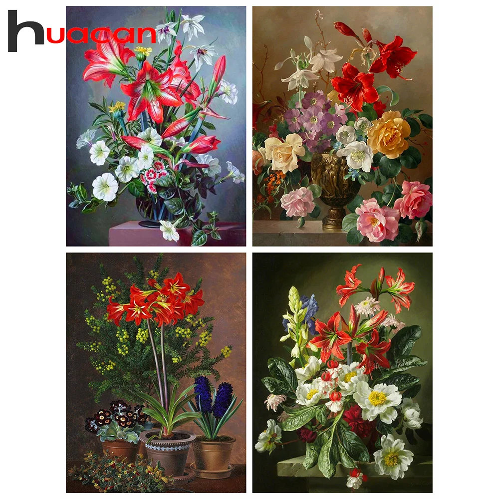 

Набор для алмазной живописи 5D Huacan, мозаика с цветами, Цветочная вышивка, хобби и вышивка, украшение для спальни