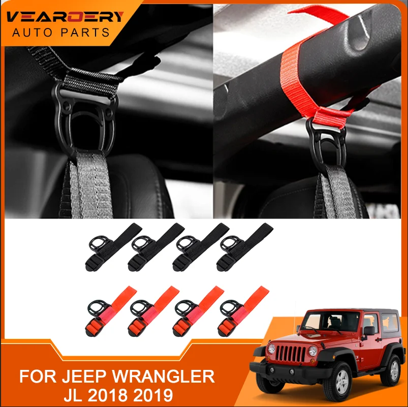 

Подходят для Jeep Wrangler TJ JK JL JT 1997-2023 4 шт. крючок для пальто и вешалка 45 см автомобильные аксессуары для интерьера