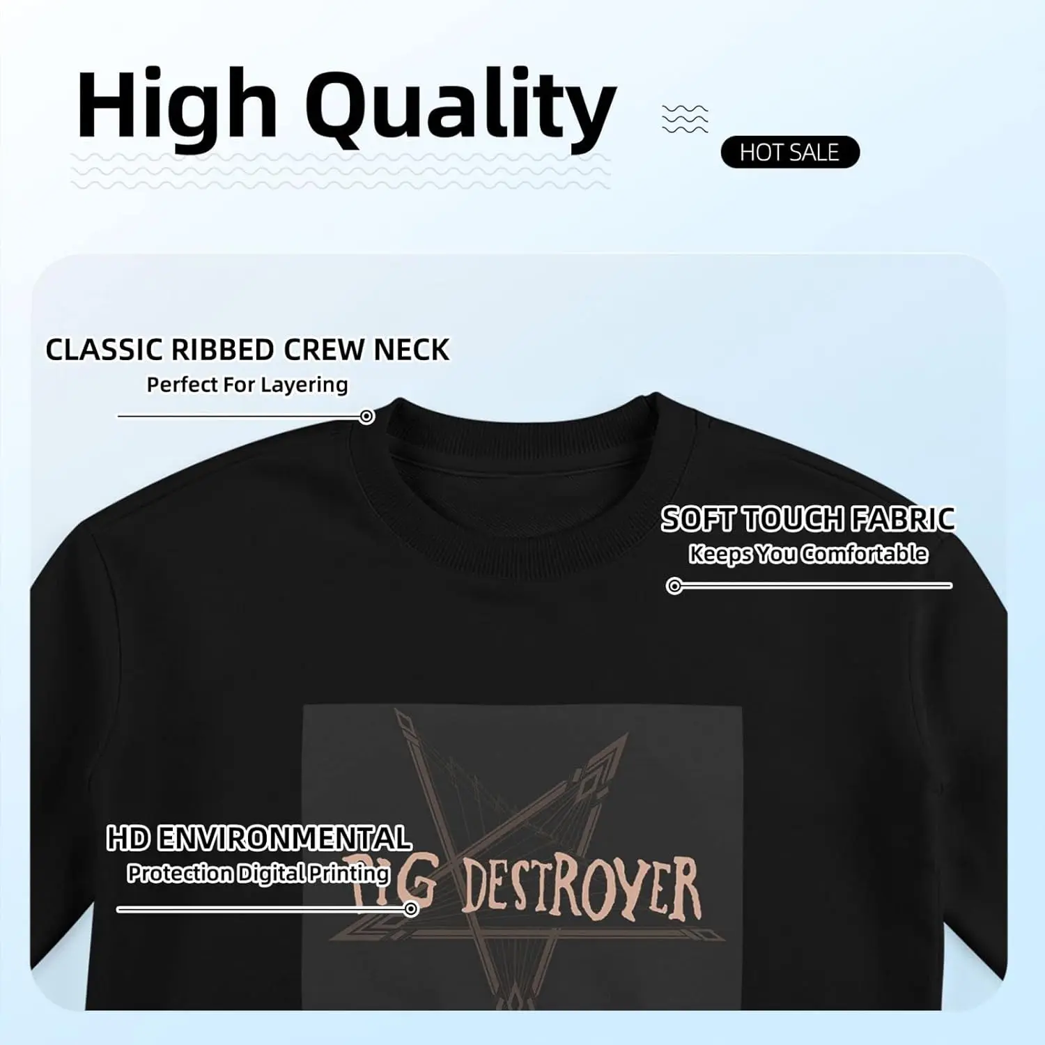 Толстовка Мужская/Женская с длинным рукавом и круглым вырезом