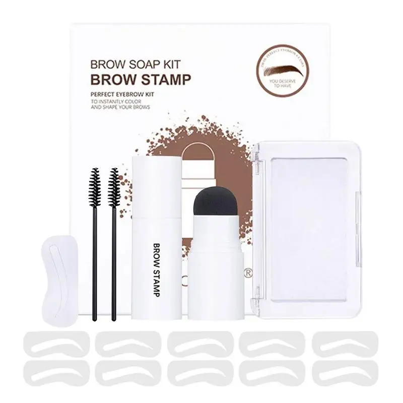 

Один шаг штамп для бровей и набор для придания формы водонепроницаемый набор для макияжа глаз с 10 многоразовыми трафаретами 2 кисти гель для...