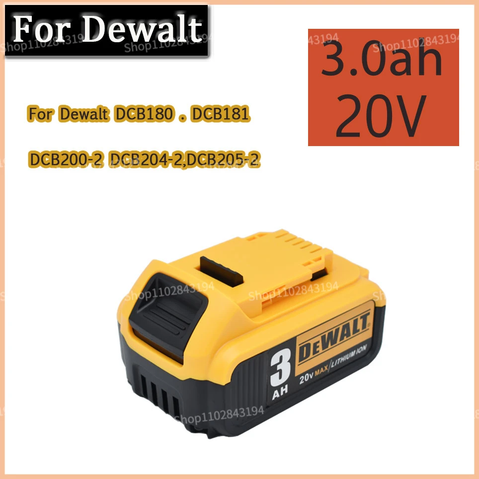 

DeWalt 20V 3.0AH 4.0AH 5.0AH 6.0AH Li-Ion battery power tool replacement for DeWalt DCB184 DCB181 DCB182 DCB200 18V/20V battery