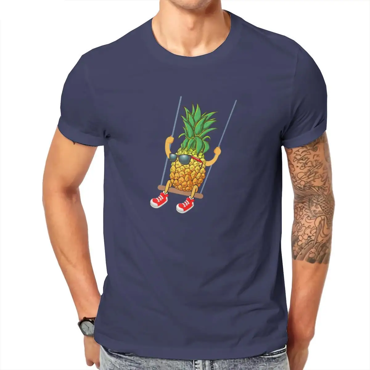 

Wholesale Funny Swinging Pineapple Swinger T Shirt Mens Ringer T-Shirt Streetwear Kawaii Unisex JapaneseStyle 102061