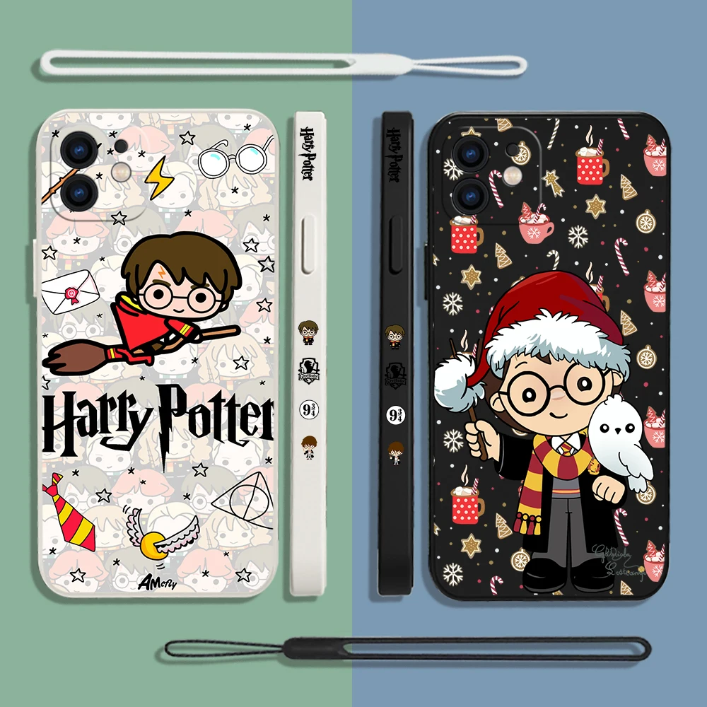 

Ring Potter Wand Harries Harry-Potters Phone For iPhone 14 13 12 11 Pro Max Mini X XR XS MAX Plus Silicone Cases with Hand Strap