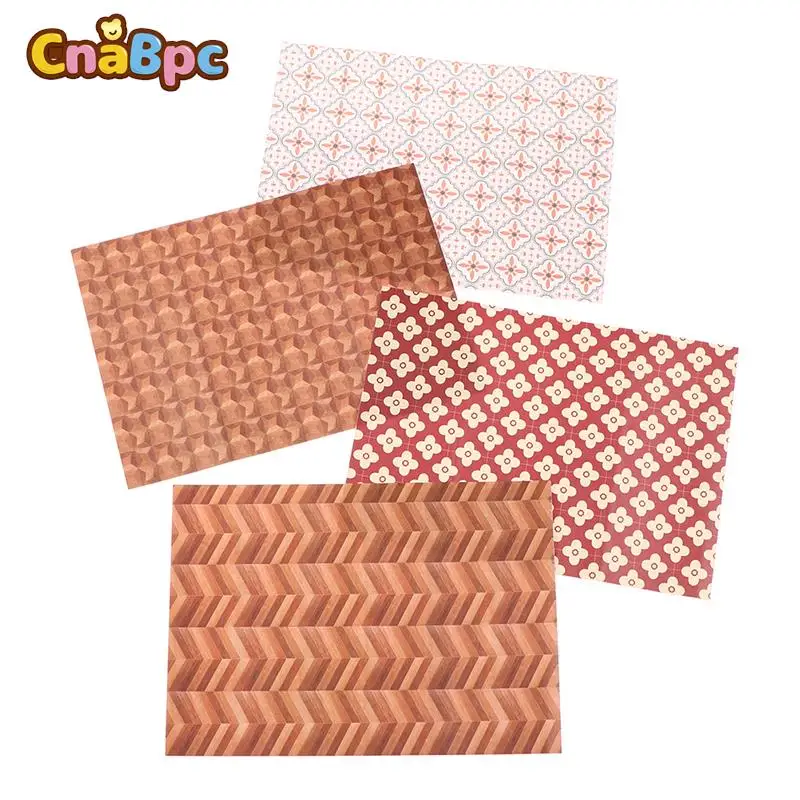 

1:12 Dollhouse 20X28CM Kitchen Dining Bathroom Living Room Floor Wallpaper(Backing Adhesive) Dollhouse Furniture DIY Accessories