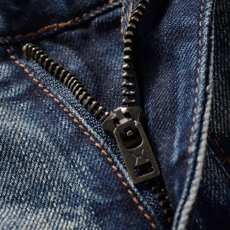 Newly Designer Fashion Men Jeans Retro Washed Slim Fit Ripped Jeans Men Distressed Patched Trousers Vintage Denim Pants Hombre