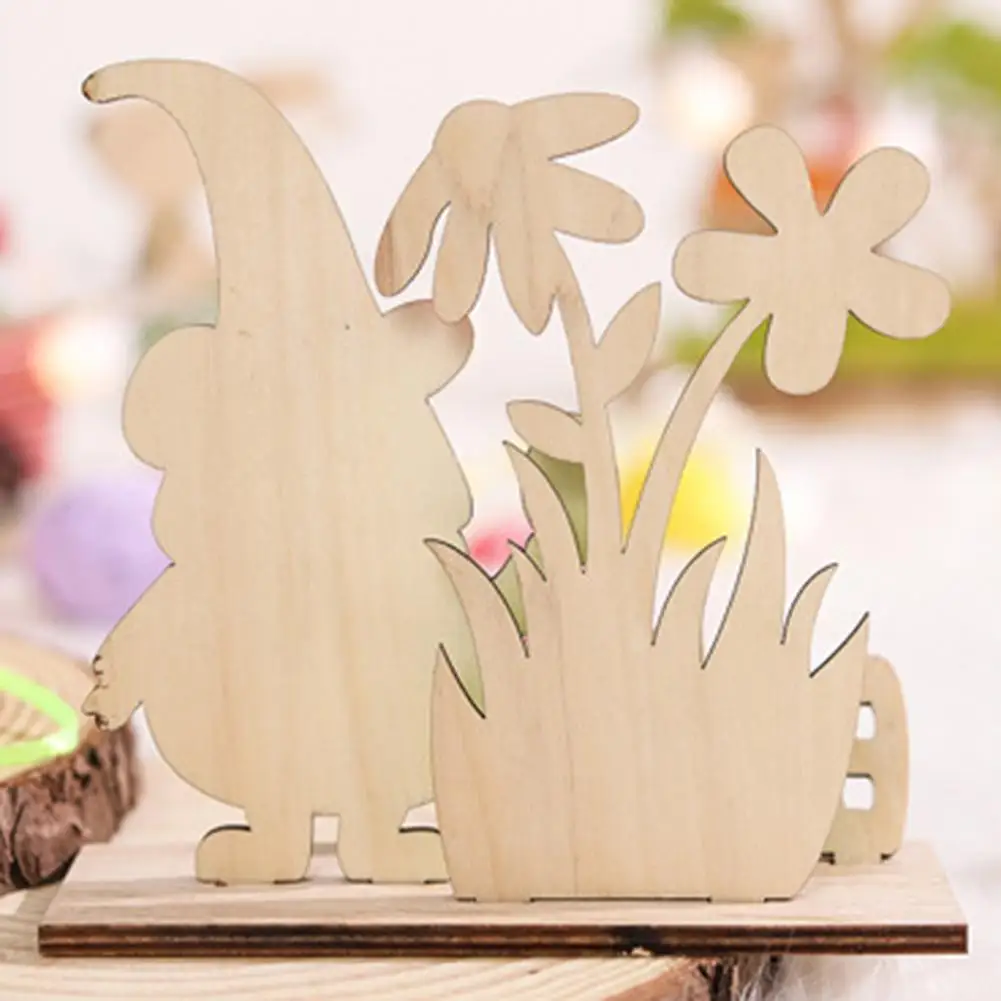 

Adorable Vibrant Color Lightweight Easter Faceless Men Bunny Ear Eggs Garden Flower Pot Wooden Decoration for Party