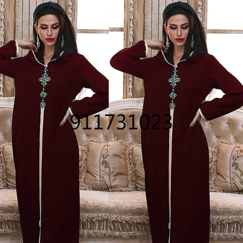 Abaya Дубай Турция мусульманское платье с капюшоном женское марокканское Caftan