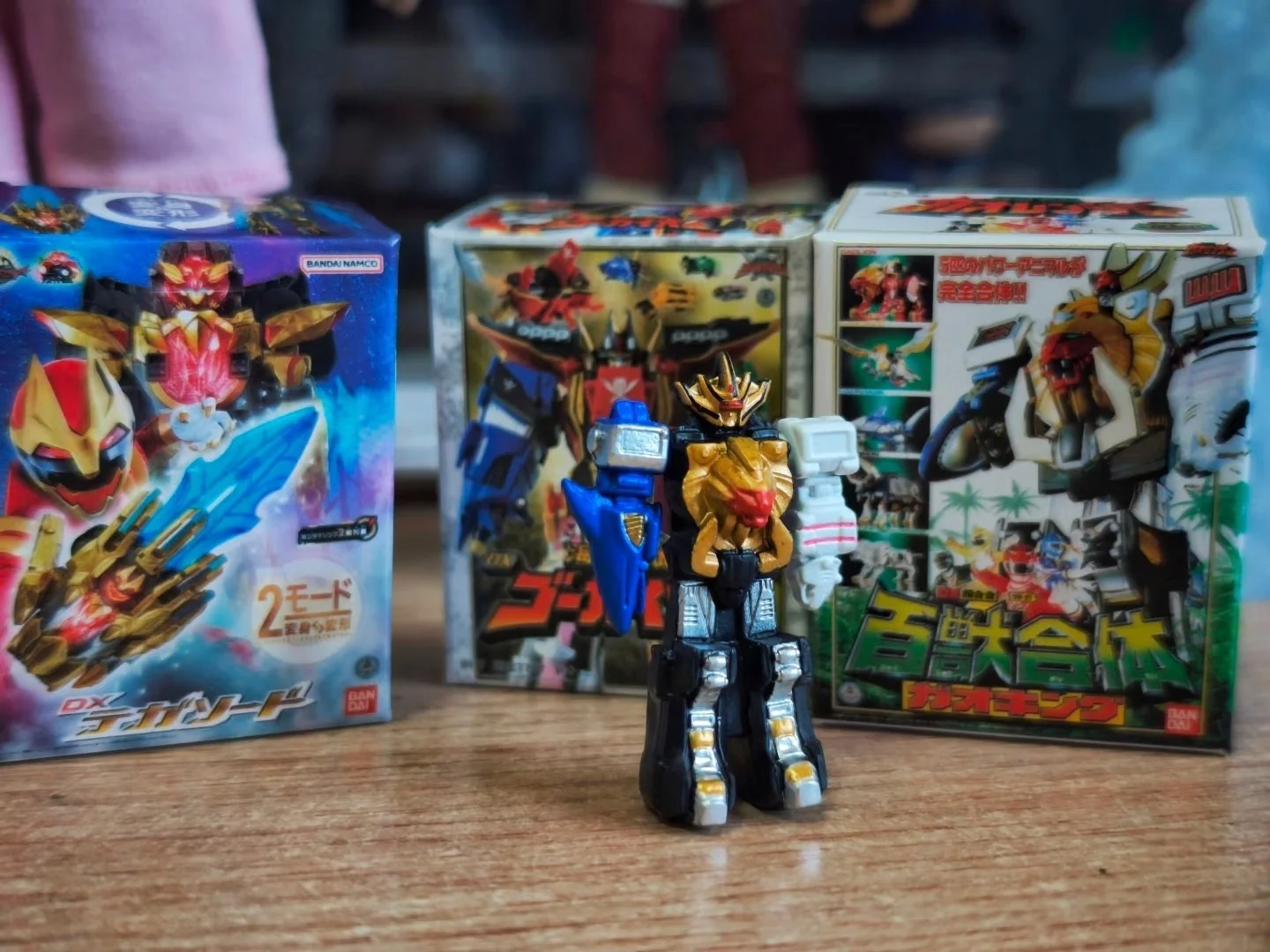 Фото Коллекционная миниатюрная модель робота Bandai Super Sentai DX Gokaioh Tegasword в коробке, гашапон для фанатов аниме №5