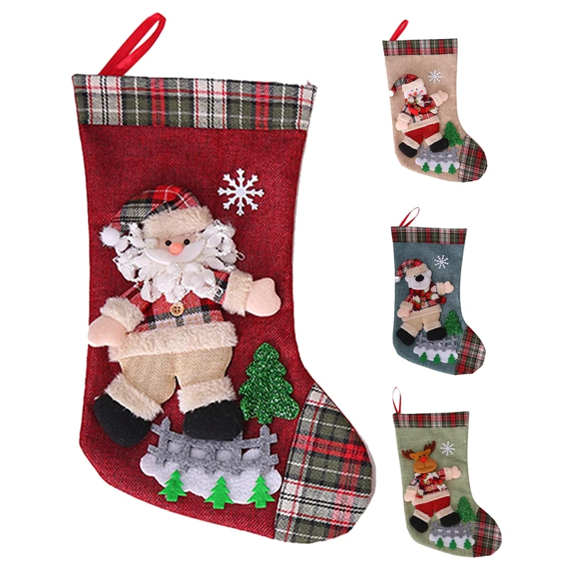 

Christmas Stockings - 2 Pack Plaid Classic Large Christmas Stockings For Family Christmas Holiday Party Decoration