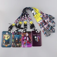 the nightmare before christmas lanyards keys chain id credit card cover pass mobile phone charm neck straps fashion accessories