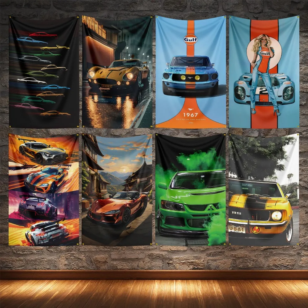 

JDM Legend Car Flag Polyester Digital Printing American Muscle Cars Banner