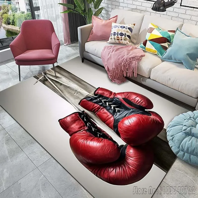 Boxing Sports Pattern Rug Carpet for Living Room Bathroom Mat Creative Doormat Bedroom Home Decor Sofa Mats