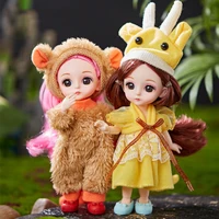 mini 16 cm bjd doll make up 3d eye multi joint play house dress up fashion cute princess girl toy