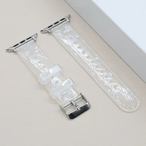 Ремешок с прозрачным узором для Apple Watch Band Series 9 8 7 6 SE 5 4 3 Ultra 2 Браслет для iWatch 41 мм 40 мм 45 мм 44 мм 42 мм Ремешок