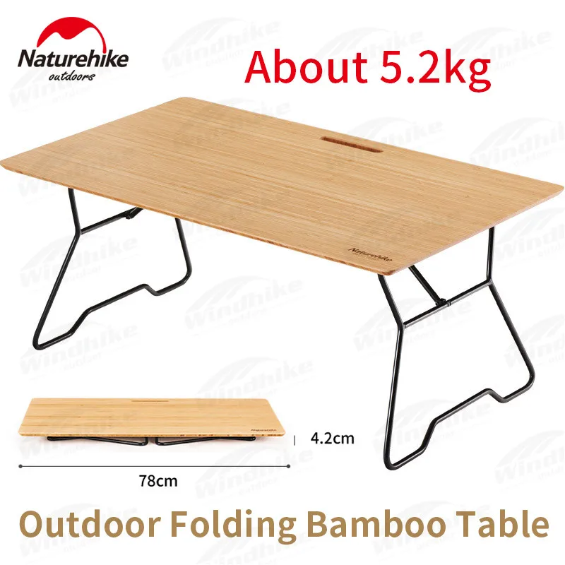

Складной столик Naturehike, бамбуковый, вес 30 кг, для 1-2 человек