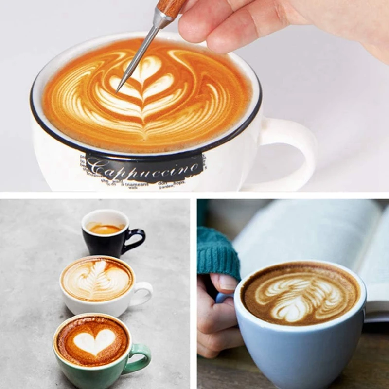 Кофейная художественная ручка необычная игла Деревянная Инструмент для