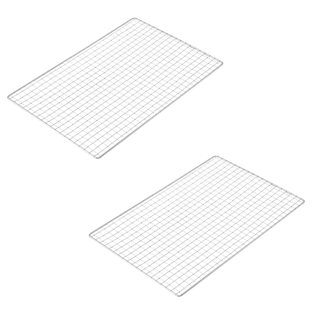 

2Pcs Barbecue Wire Mesh Fine Gift Grill Net Square Grill Mat